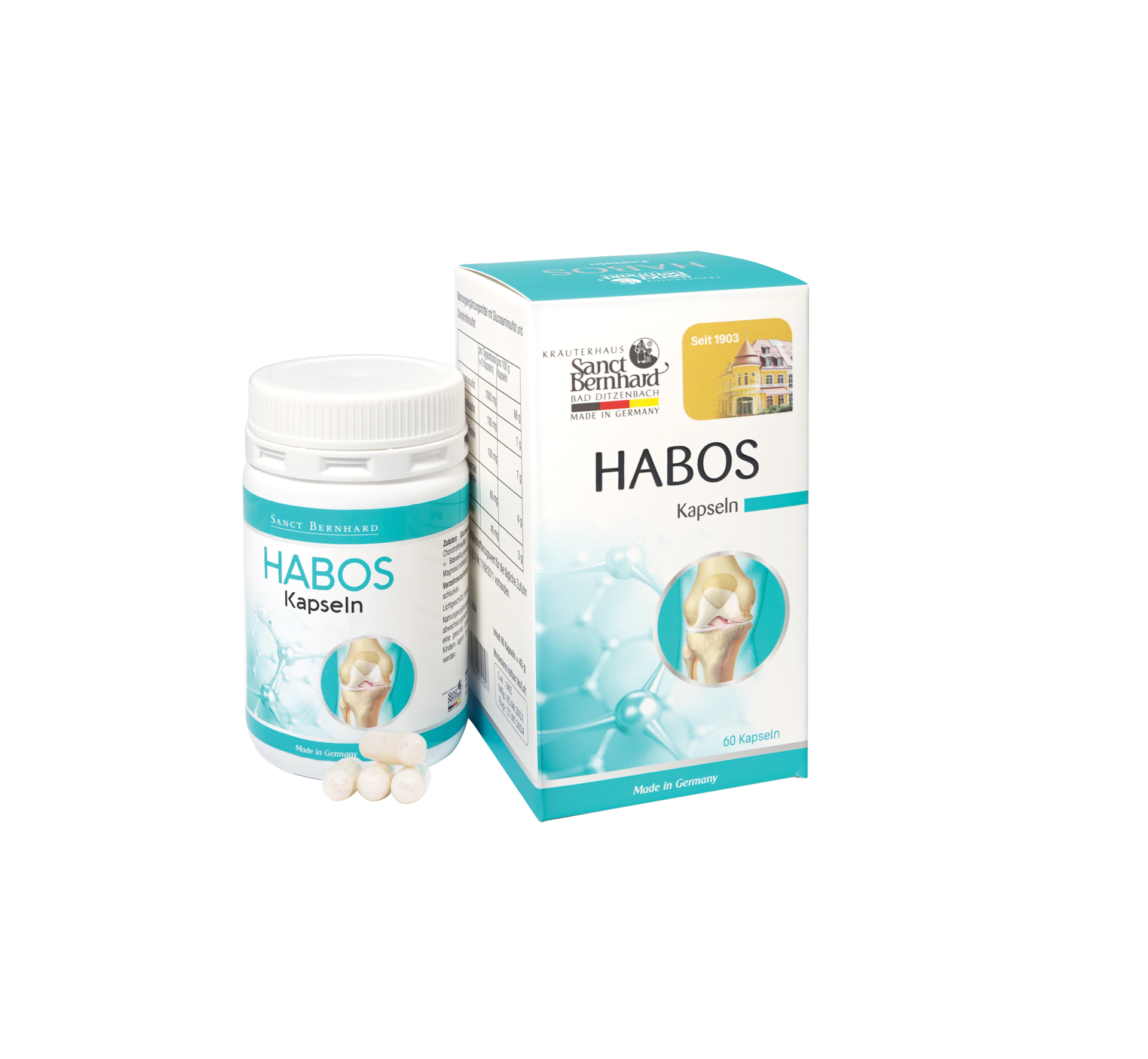 HABOS KAPSELN - Viên uống tăng cường sức mạnh xương khớp (60 VIÊN)